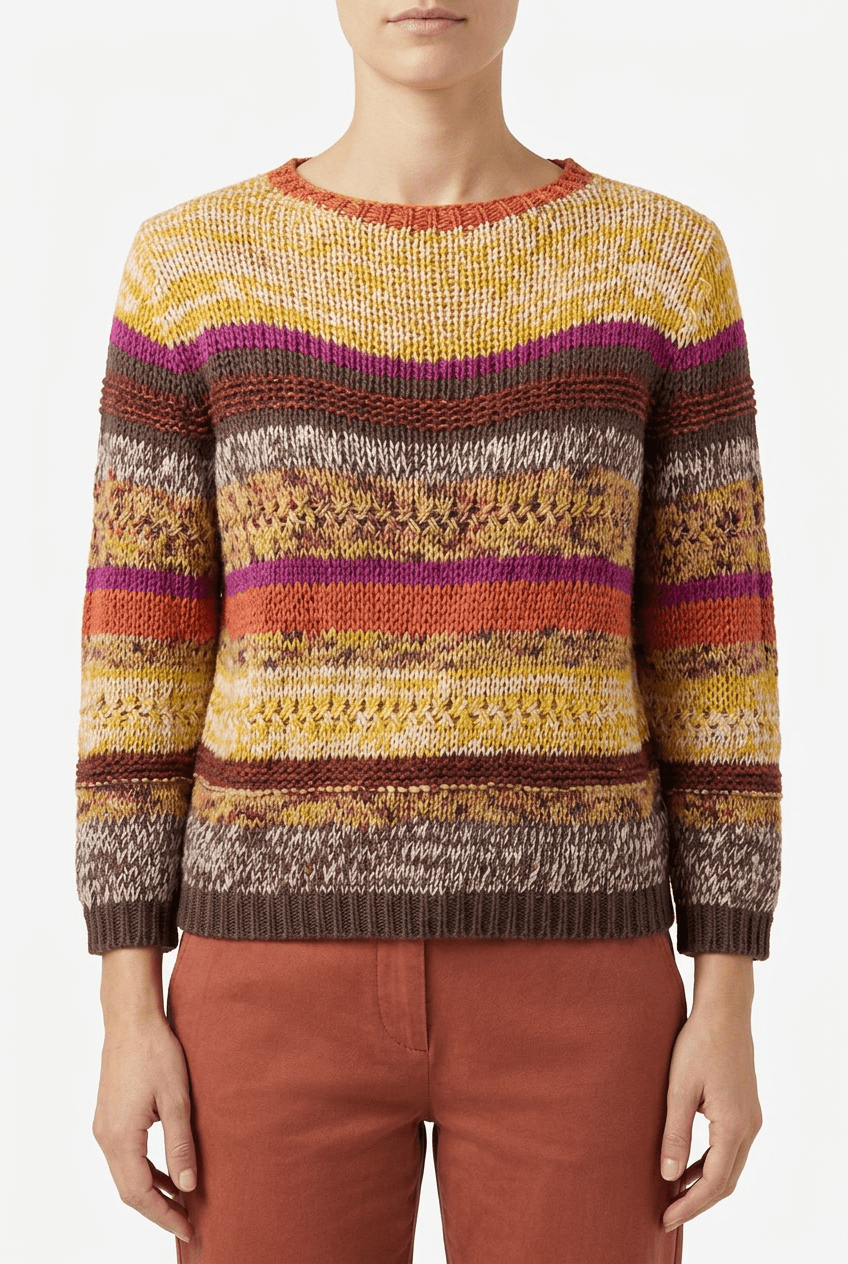 Jersey de Sol Rayé Ajouré Ebène