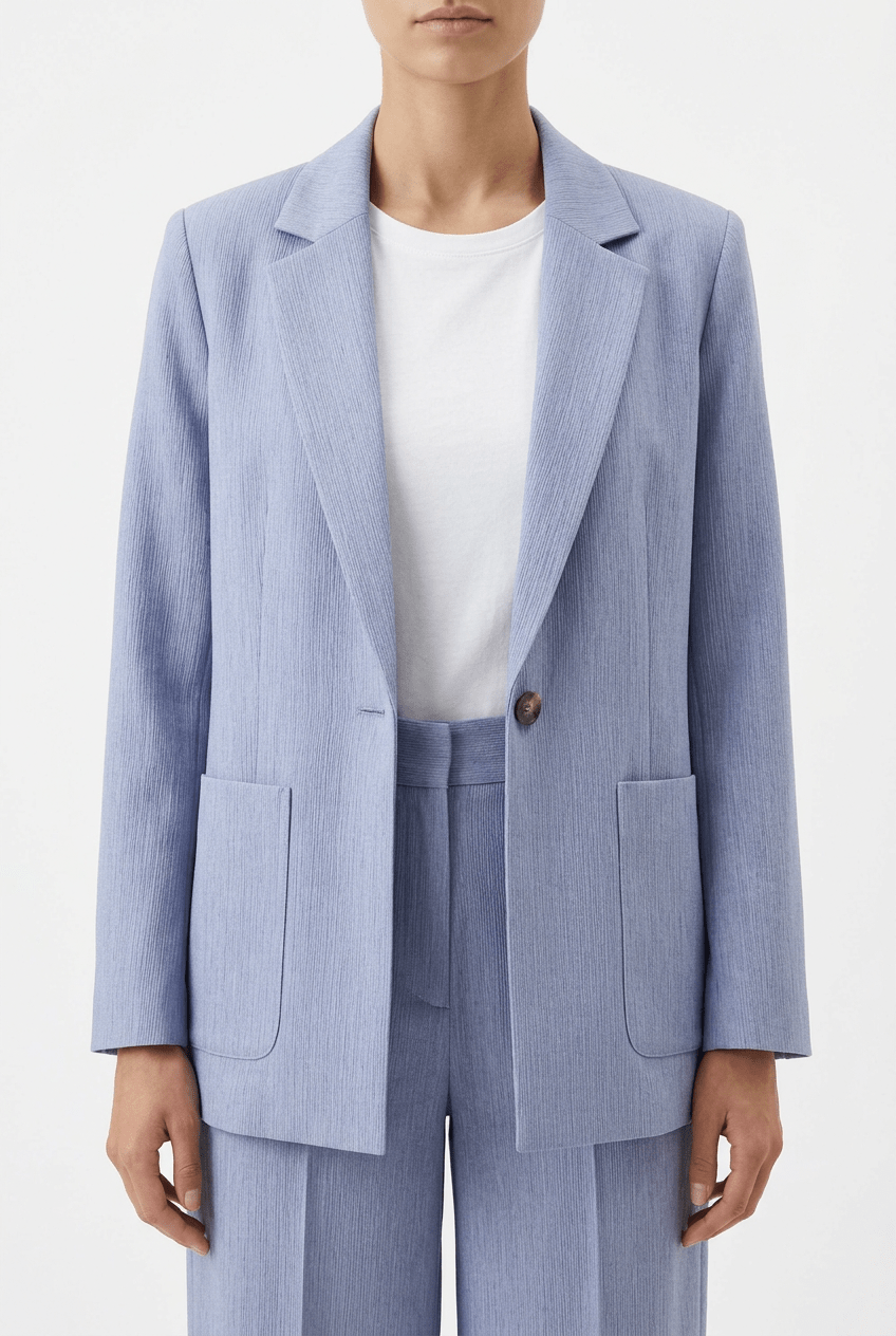 Blazer Adele Ancha 3 Bolsillos Rayas