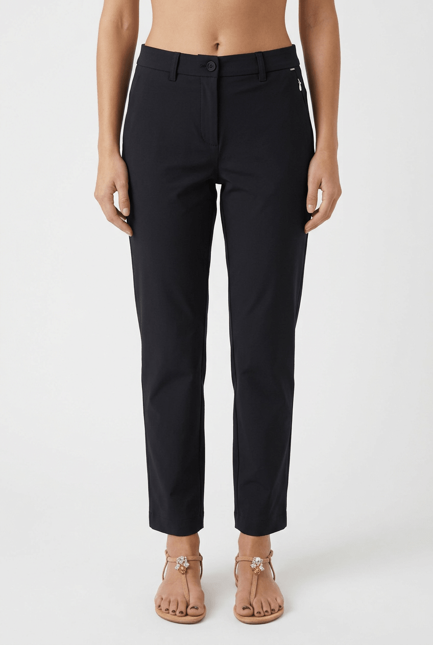 Pantalon Droit Rabattu Andam Noir