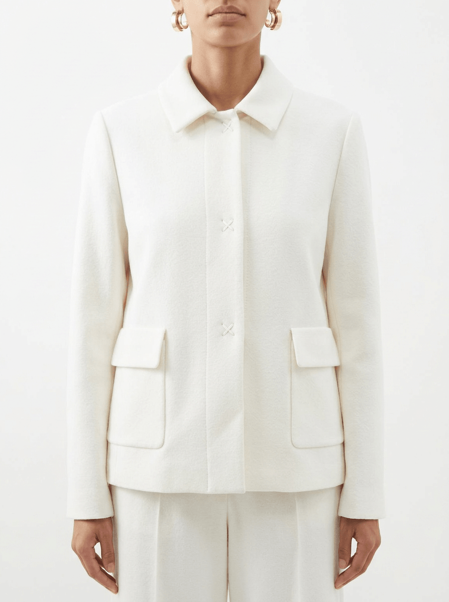 Cardigan Base Milano Bolsillos Delaneros Blanca