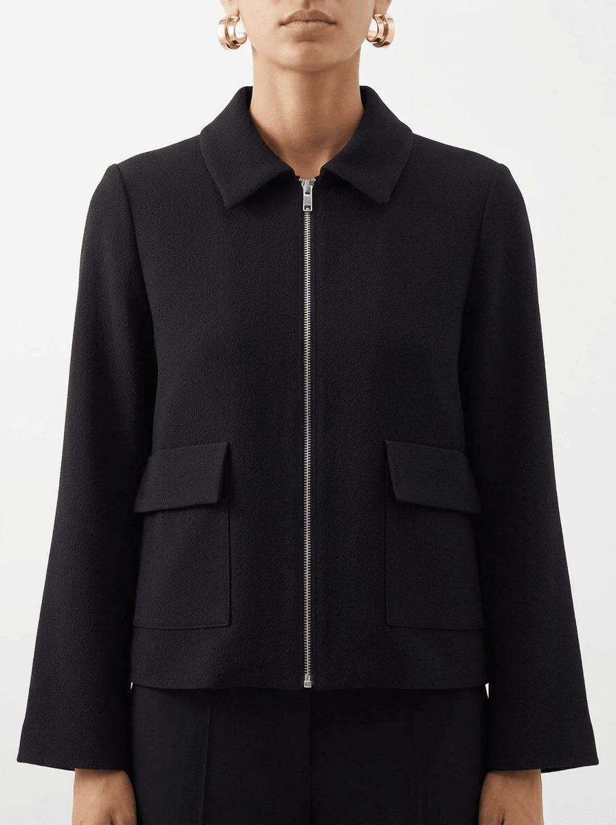 Chaqueta Base Milano Cremallera Negra