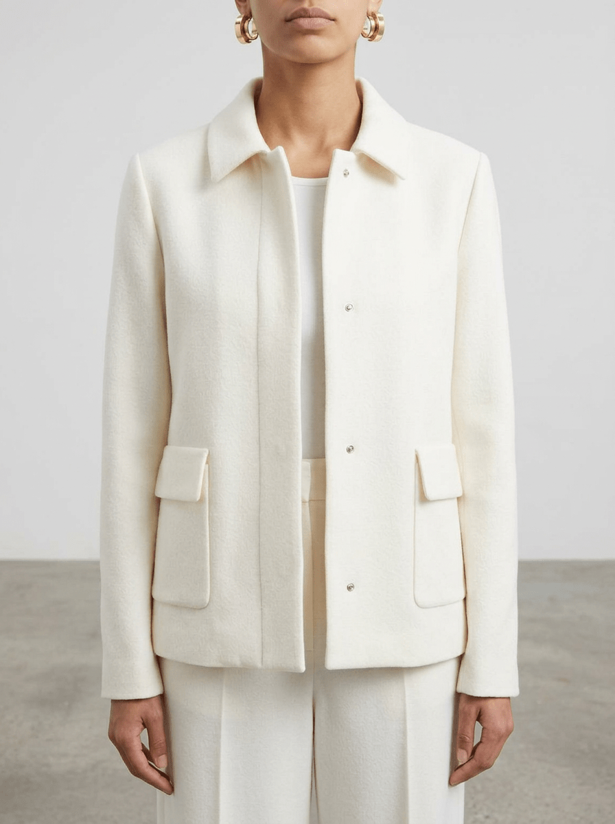 Cardigan Base Milano Bolsillos Delaneros Blanca
