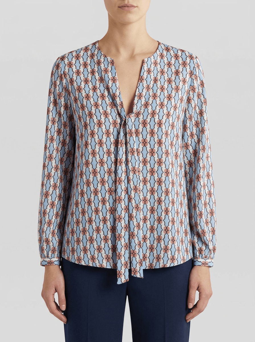 Blusa Monika Varga Lazo Flores Cielo