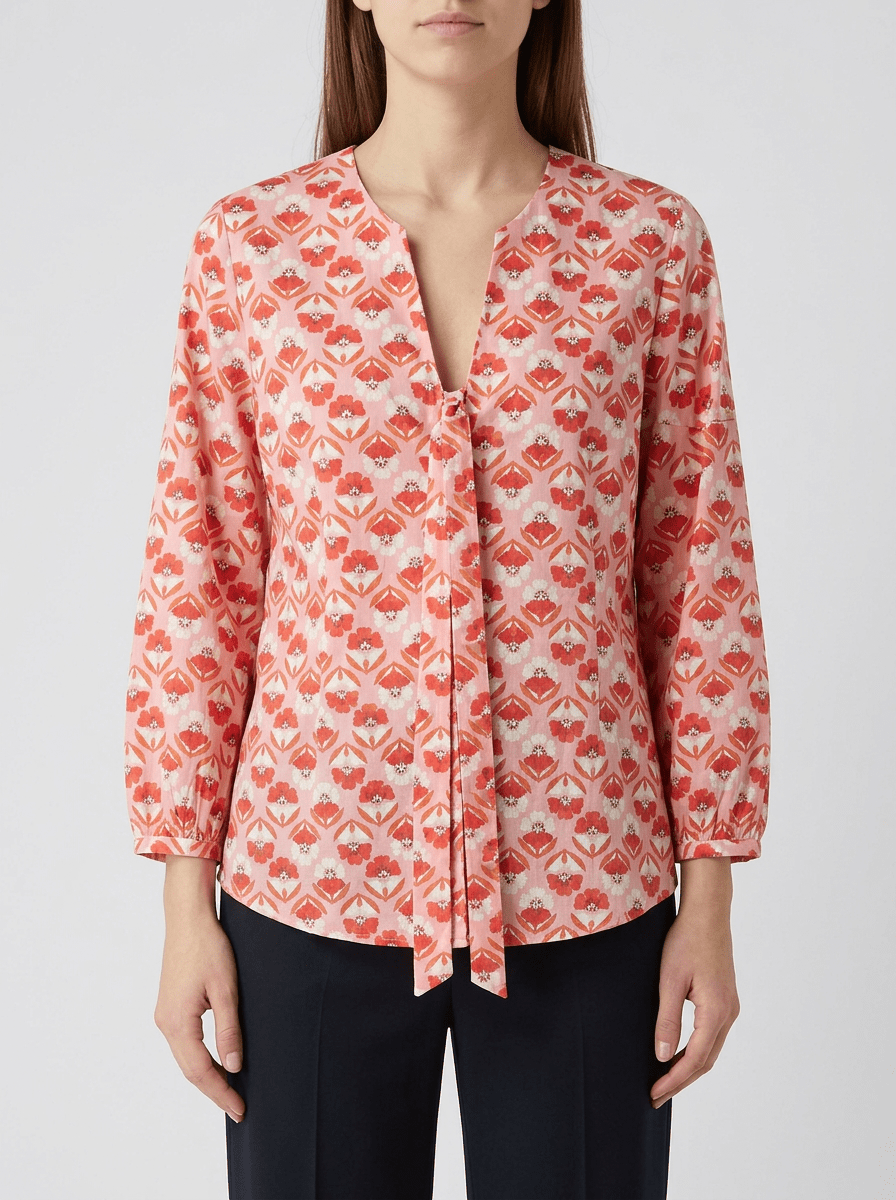 Blusa Monika Varga Lazo Flores Rosa