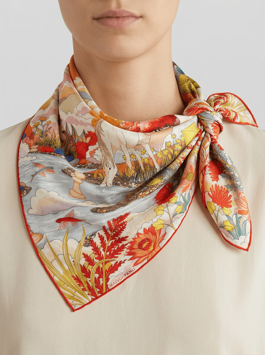 Foulard Cavallo Rosso Maison Fanli