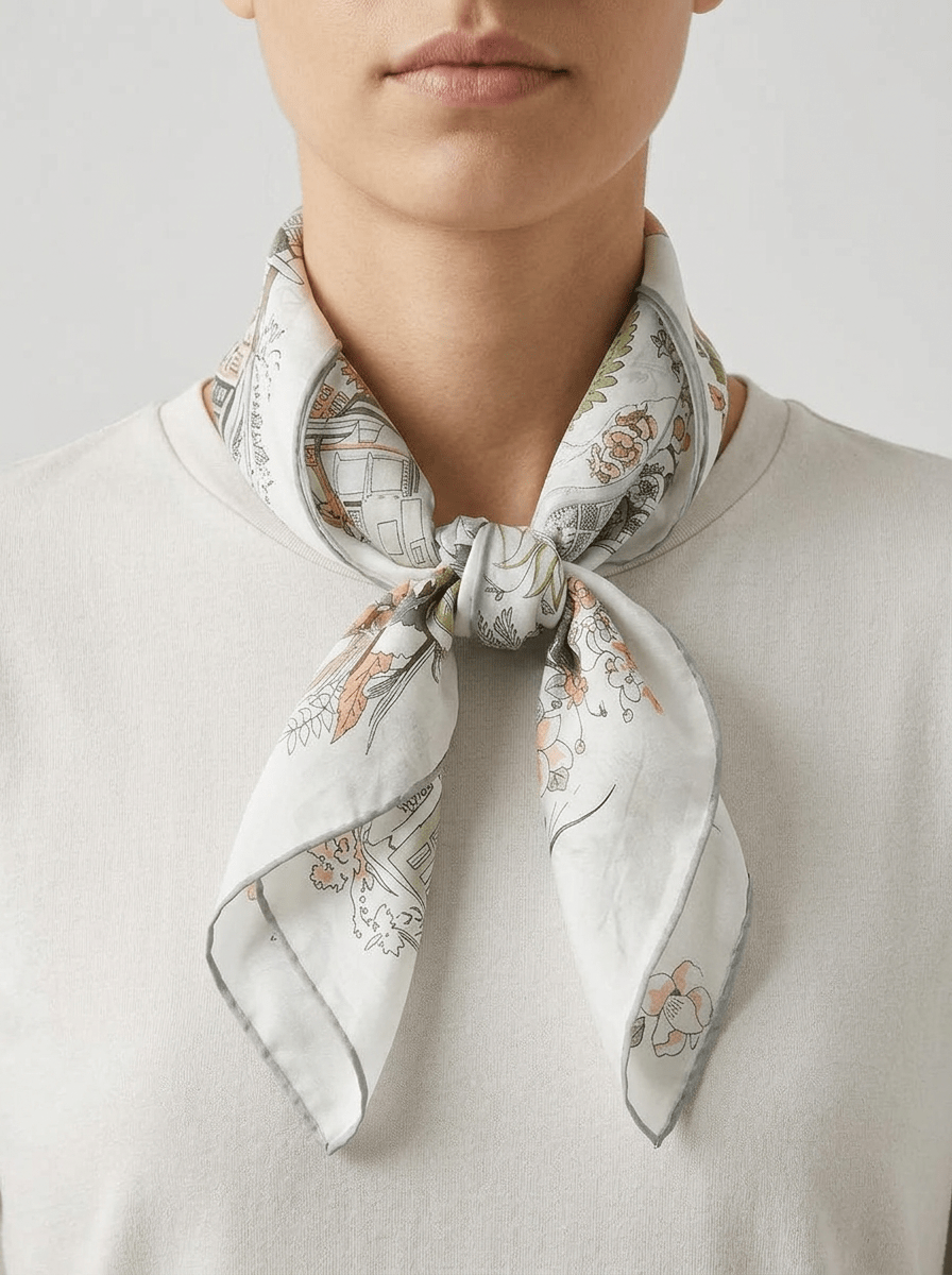 Foulard Maison Fanli Romantico Viaggio Grigio
