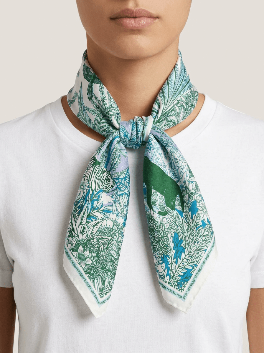 Foulard Maison Fanli Pantera in Foresta Cielo