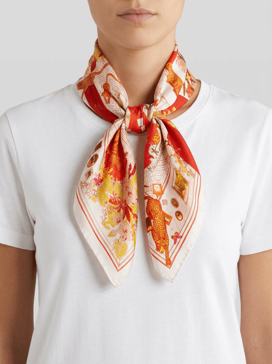 Maison Fanli Foulard Ghepardo Arancione