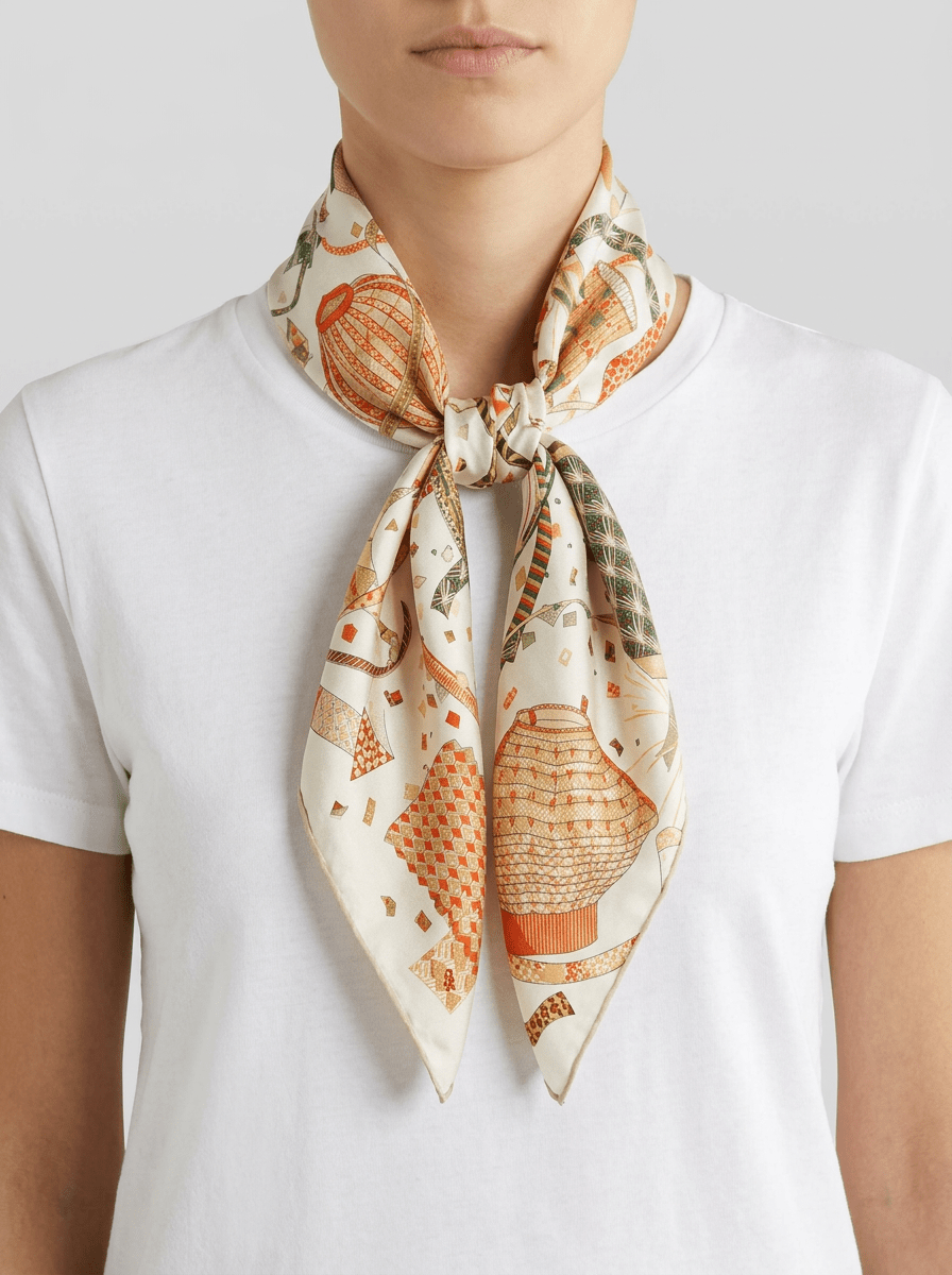 Foulard Maison Fanli Lanterne Rosse e Verdi