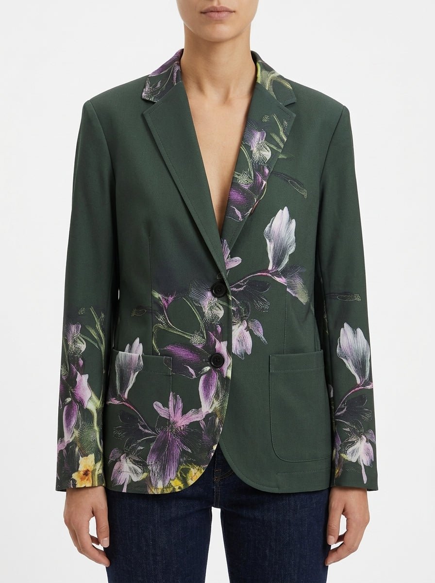 Blazer Sissi Otto Style Flores Verde