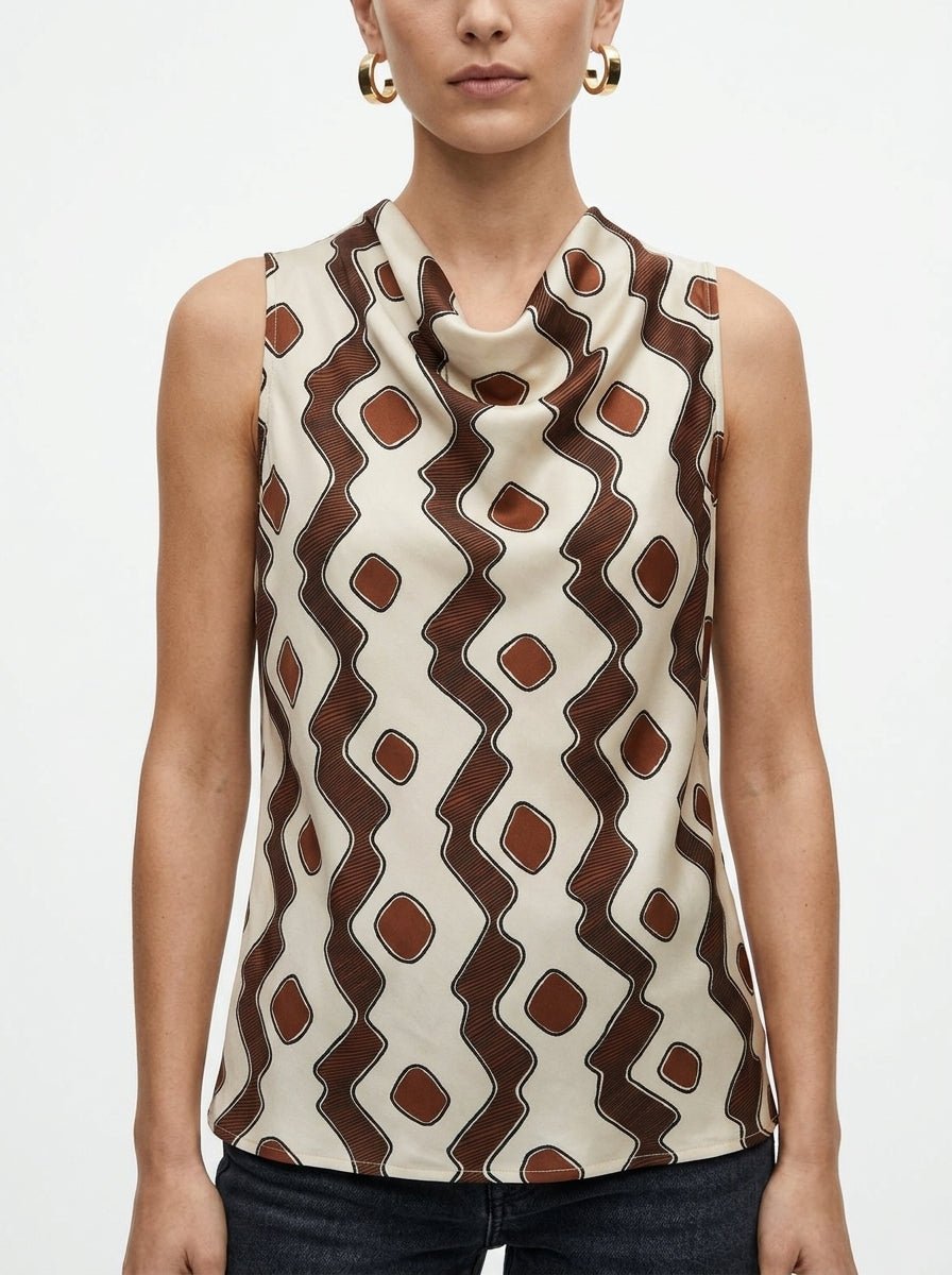 Top Diega Tefia Estampado Geometrico Crudo