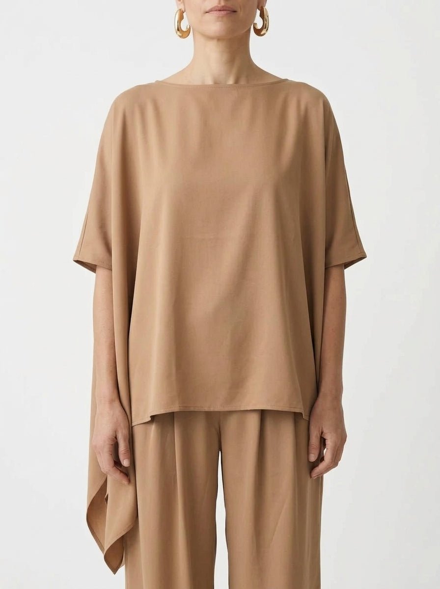 Camisa Poncho Sissi Otto Style Beige