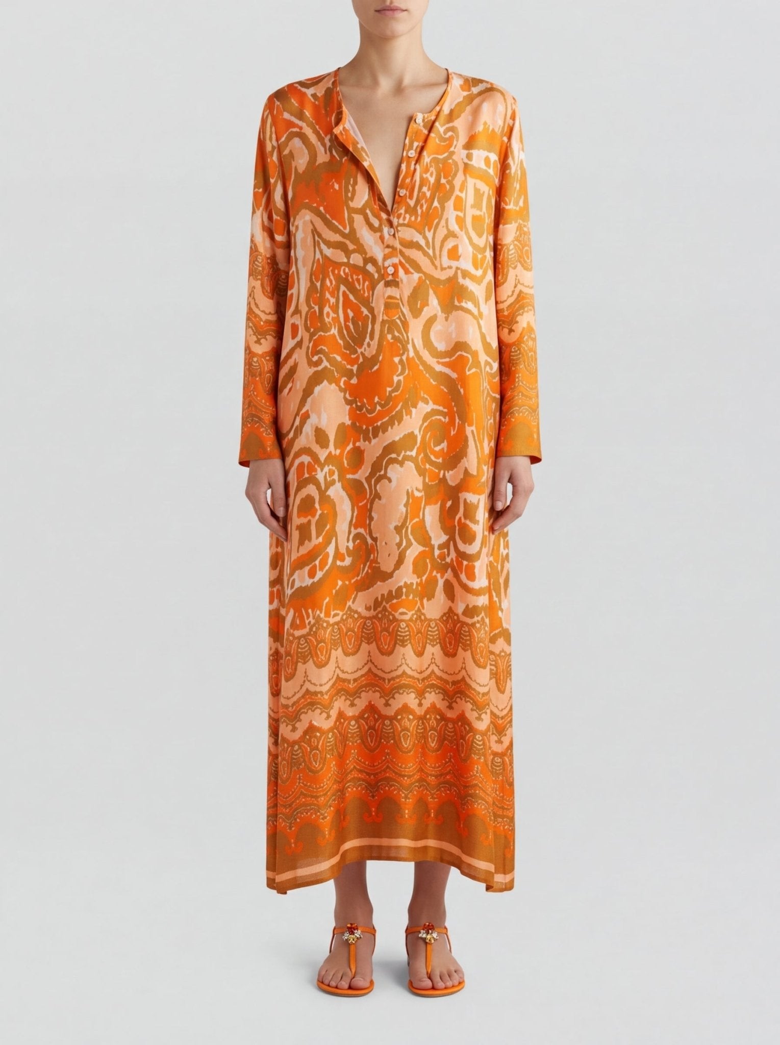 Vestido One Season Llew Maxi Valencia Naranja