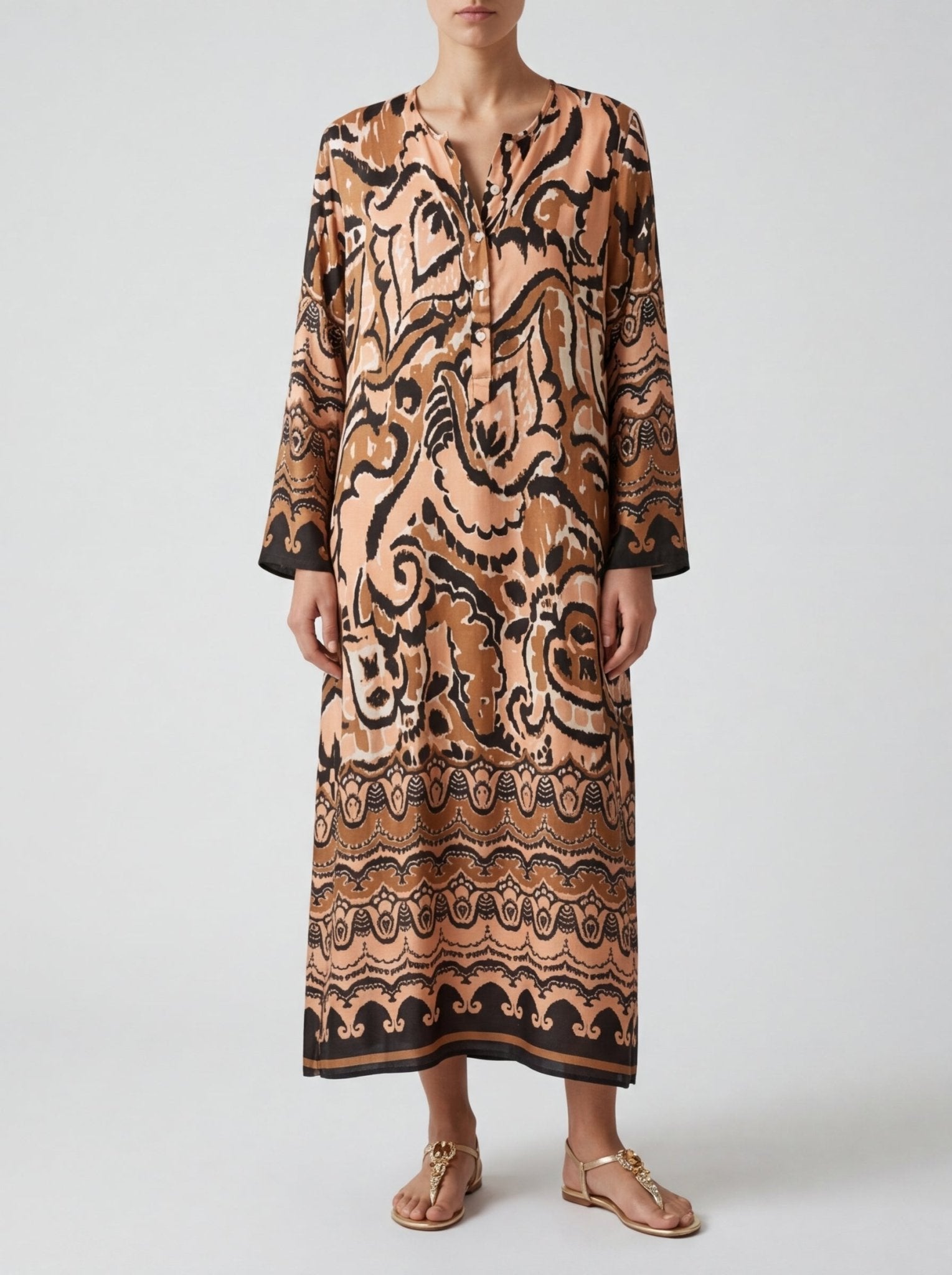 Vestido One Season Llew Maxi Valencia Marrón