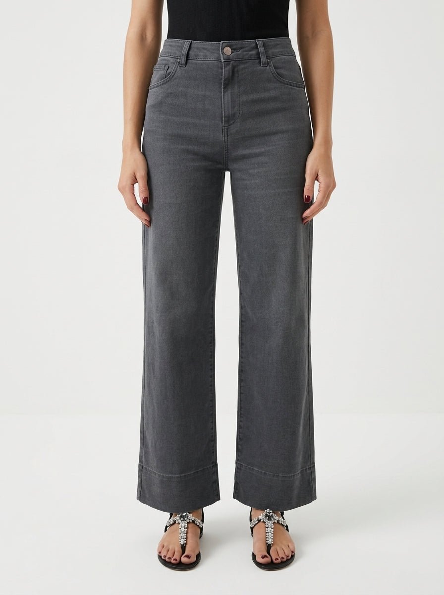 Jeans Cigala's Palazzo Crop Gris