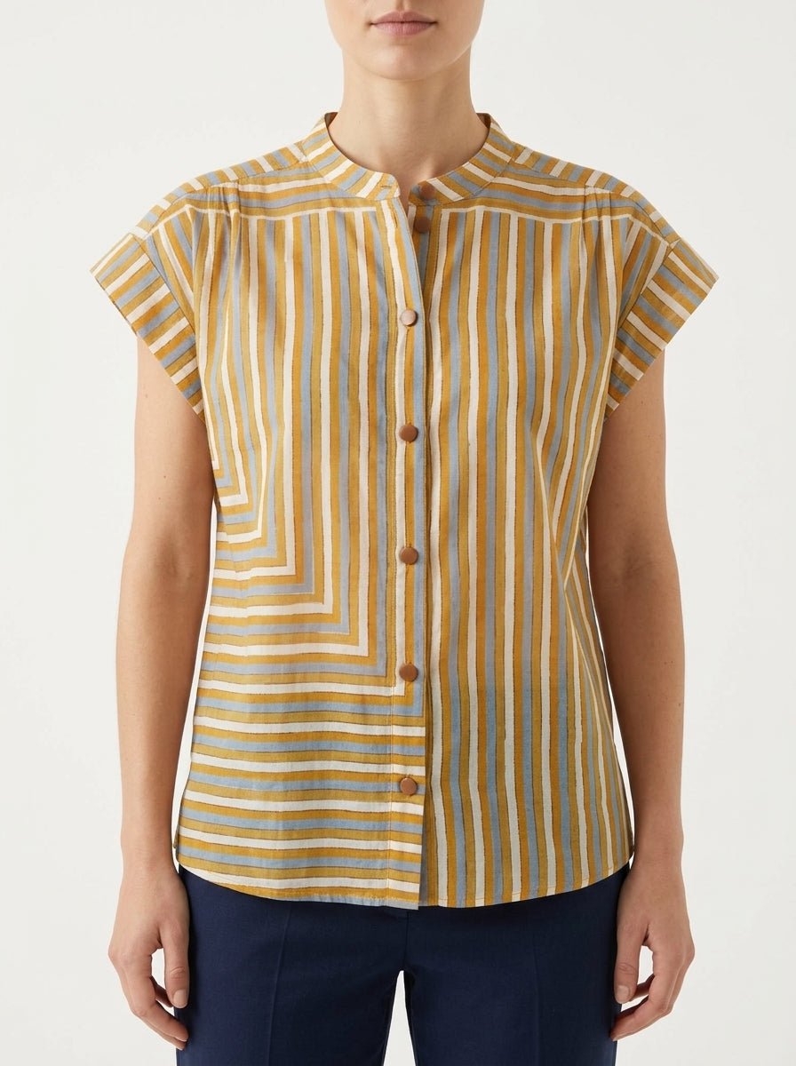 Blusa Hod Amandine Rayas Caramelo