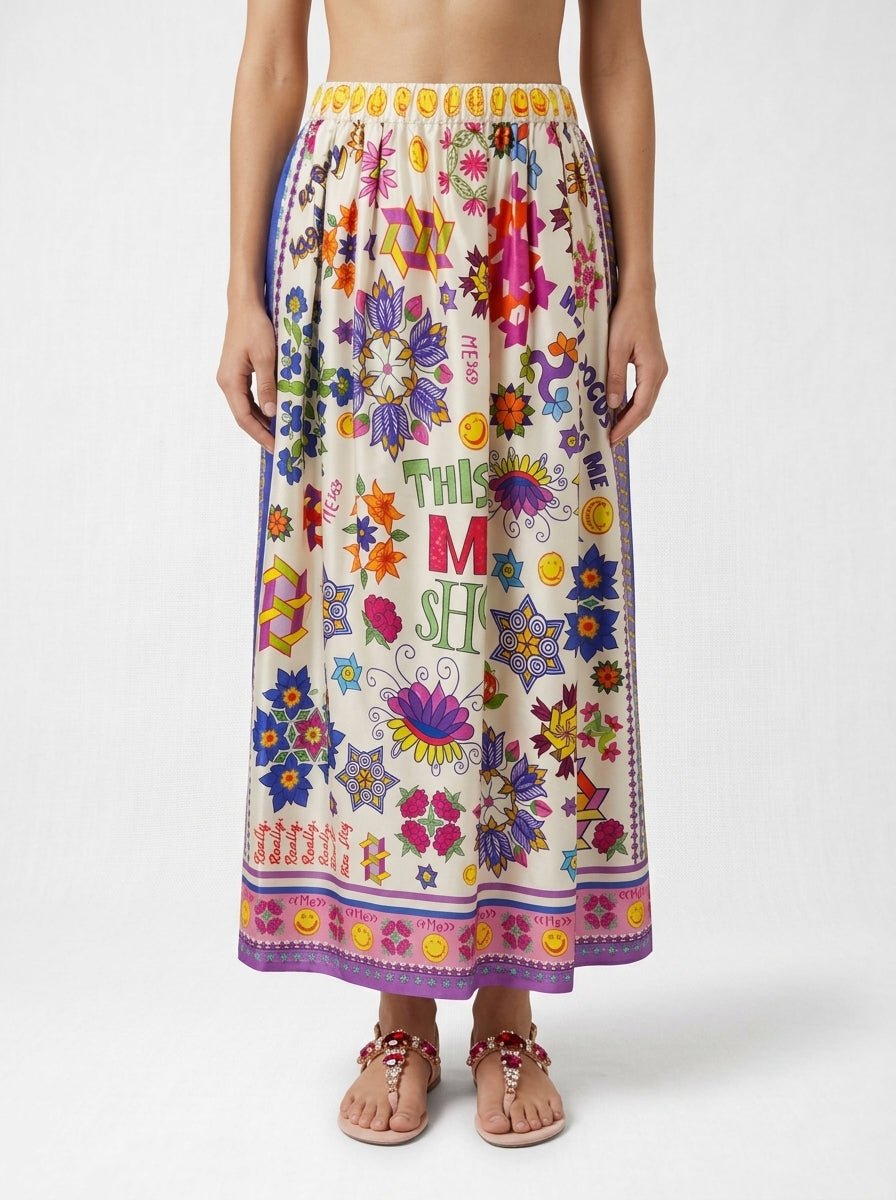 Falda ME369 Midi Vanessa Estampada Flores