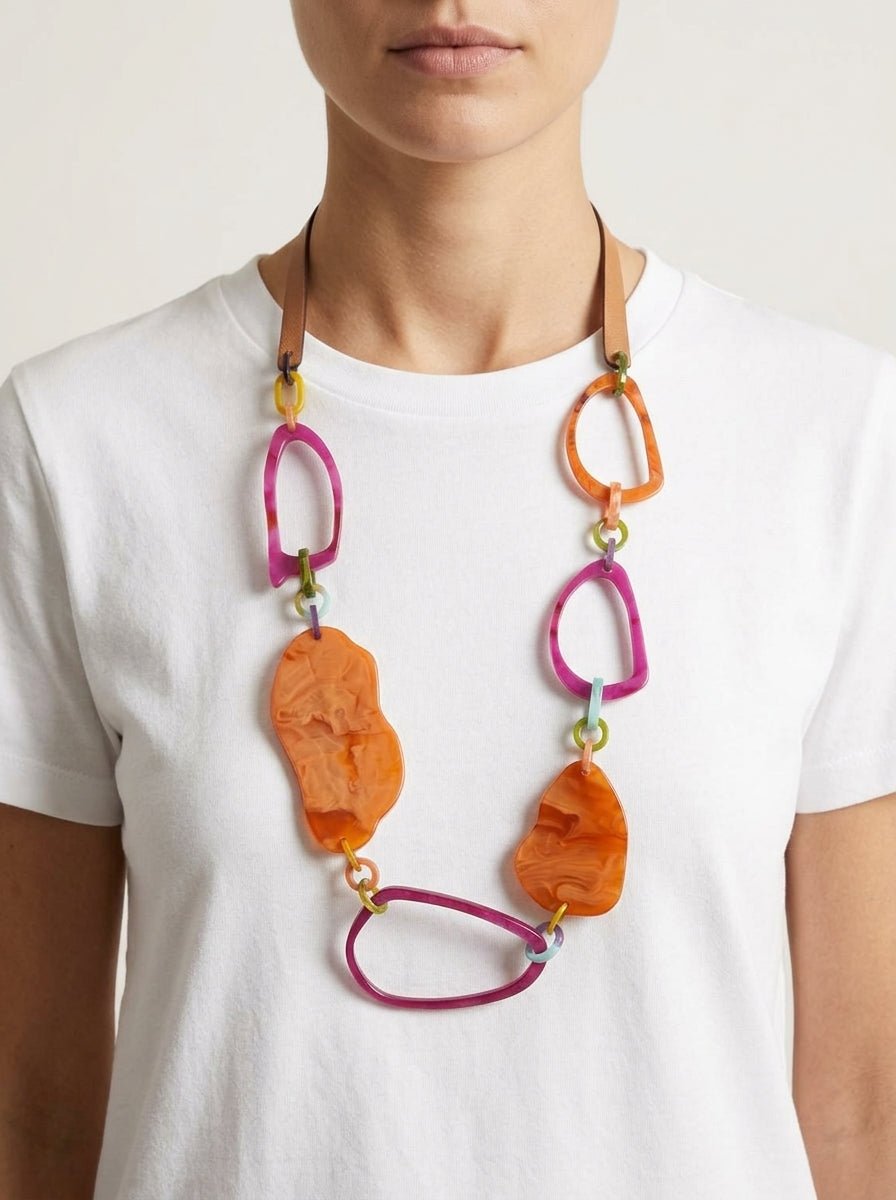 Collar Il Baco Da Seta Cuentas Naranja