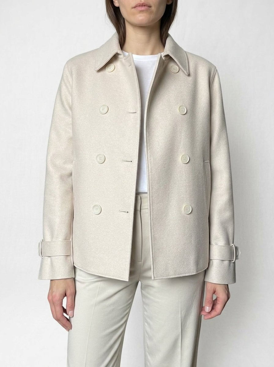 Harris Wharf London Trench Wool Cream Jacket