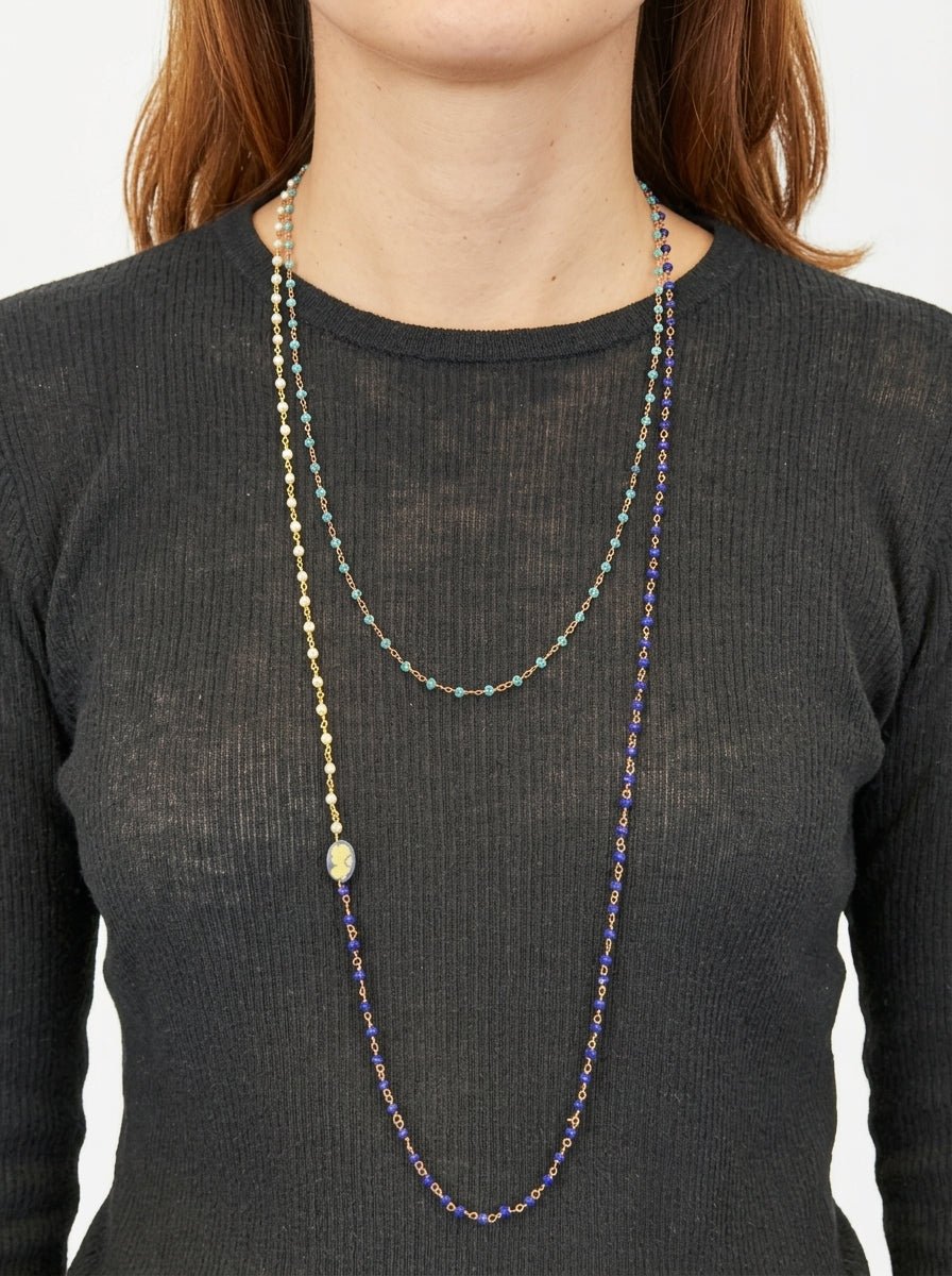 Collana Fabrizio Marcantelli pregiata faccia blu