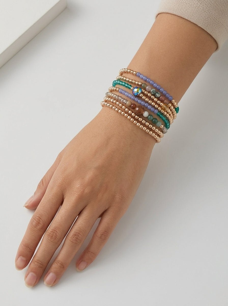 Bracciale Il Baco Da Seta Giri con palline blu