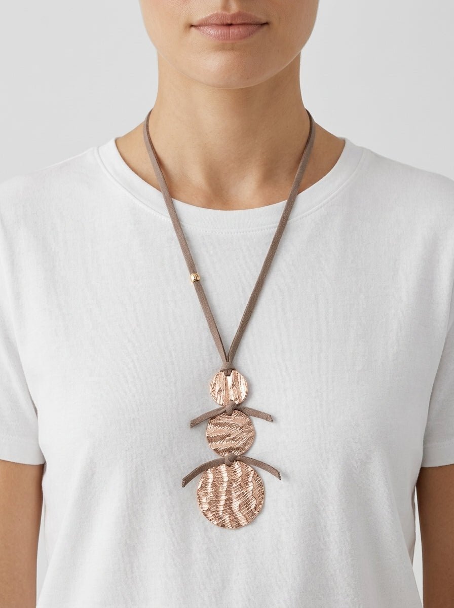 Collana Il Baco Da Seta Triplo topo d'oro medallone