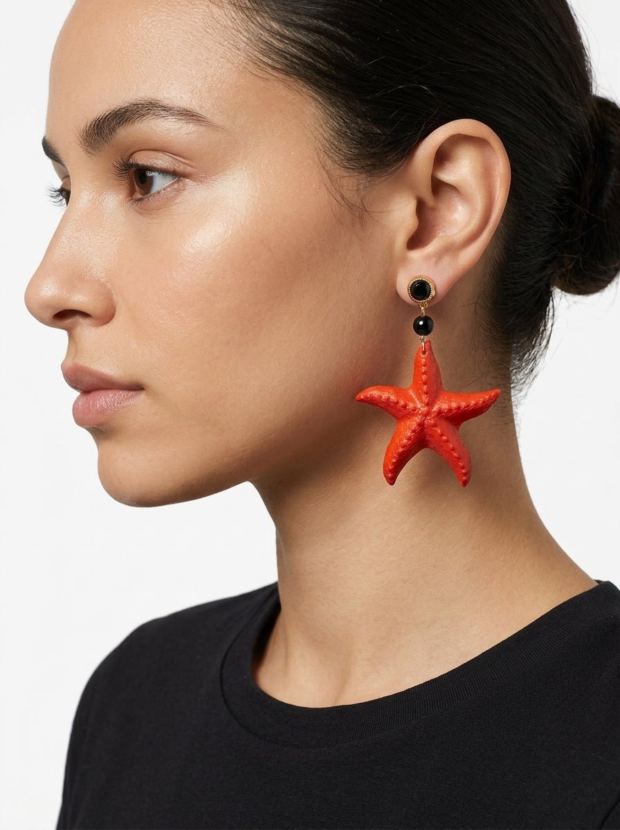 Pendientes Fabrizio Marcantelli Estrella Marina Coral