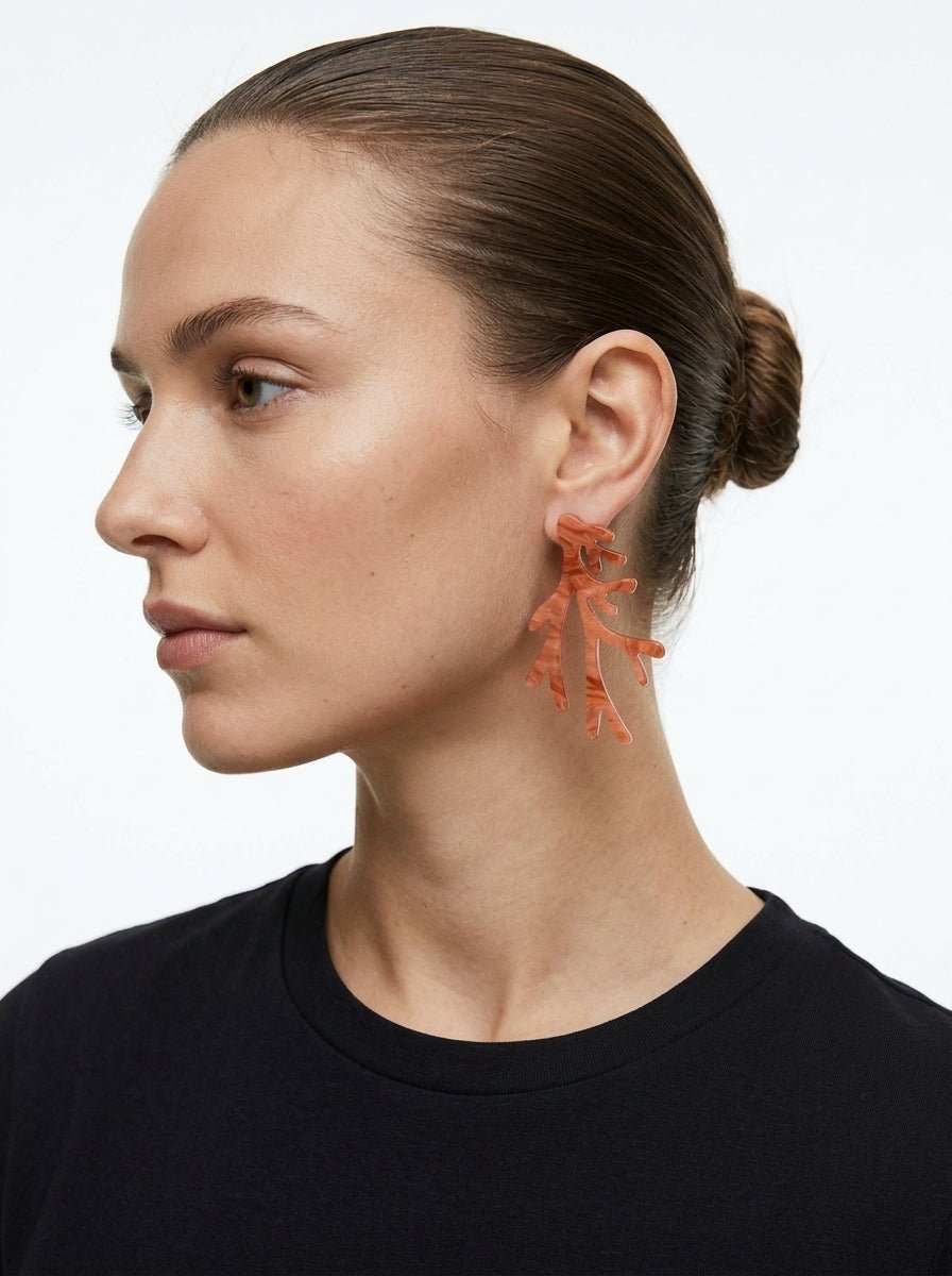 Pendientes Il Baco Da Seta Coral Rosa