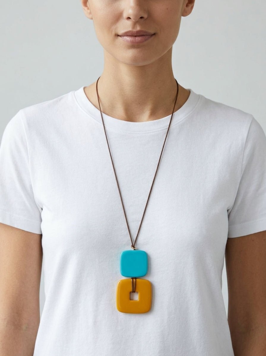 Collar Il Baco Da Seta Cuentas Amarillo