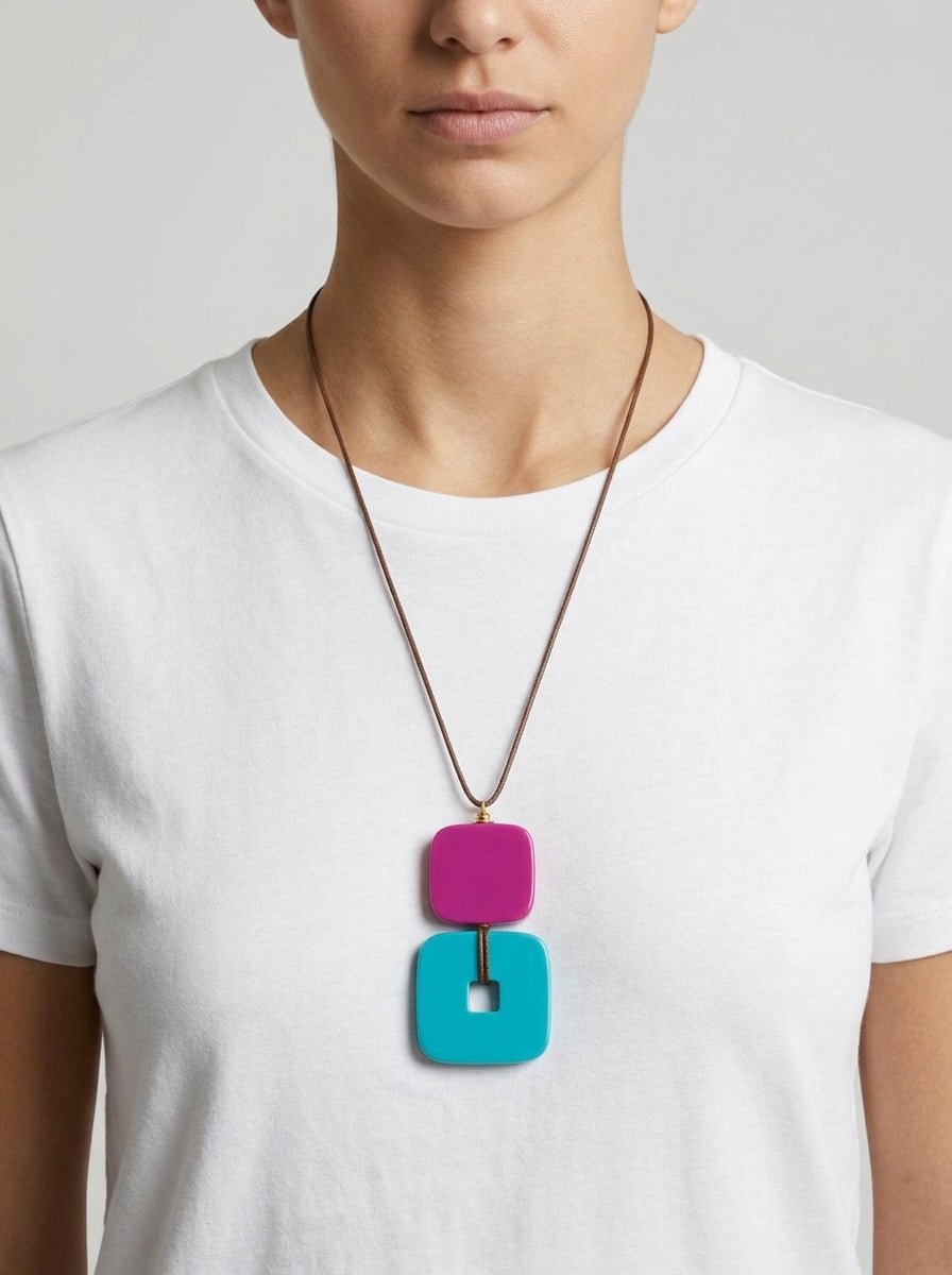 Collar Il Baco Da Seta Cuentas Fucsia