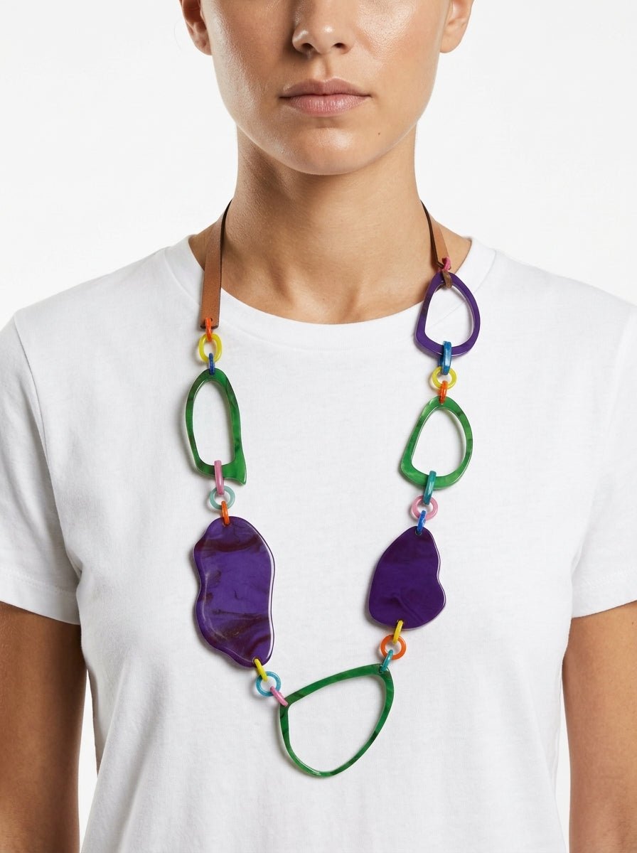 Collar Il Baco Da Seta Cuentas Morado