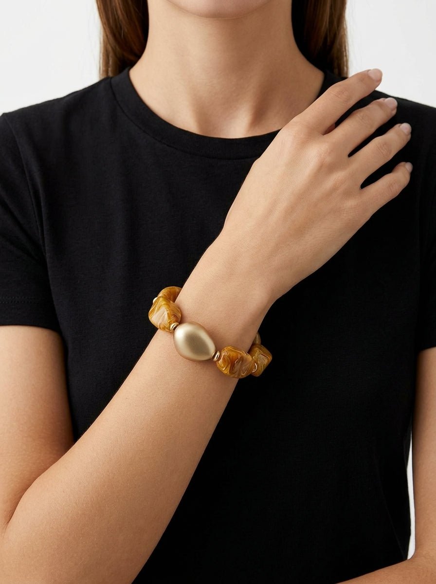 Pulsera Il Baco Da Seta Cuentas Mostaza