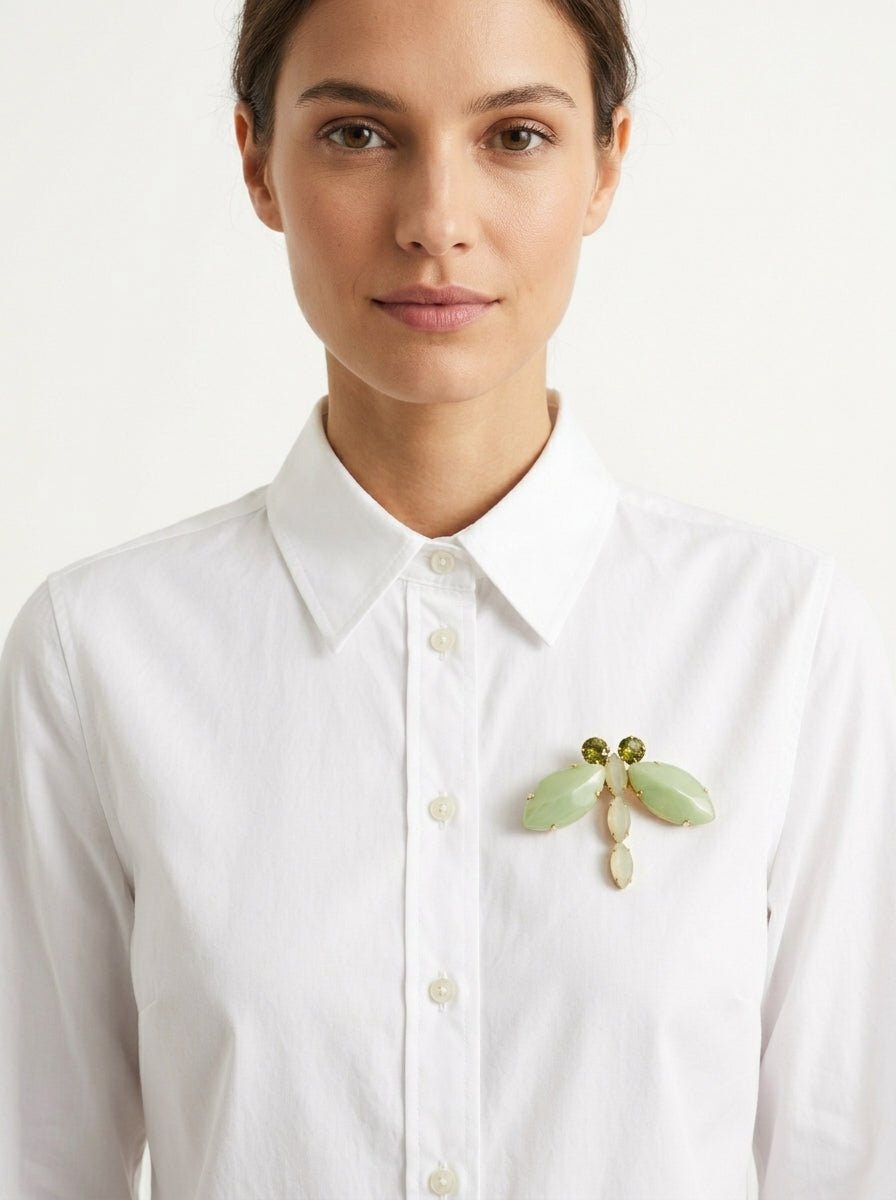 Broche Unique Libelula Verde