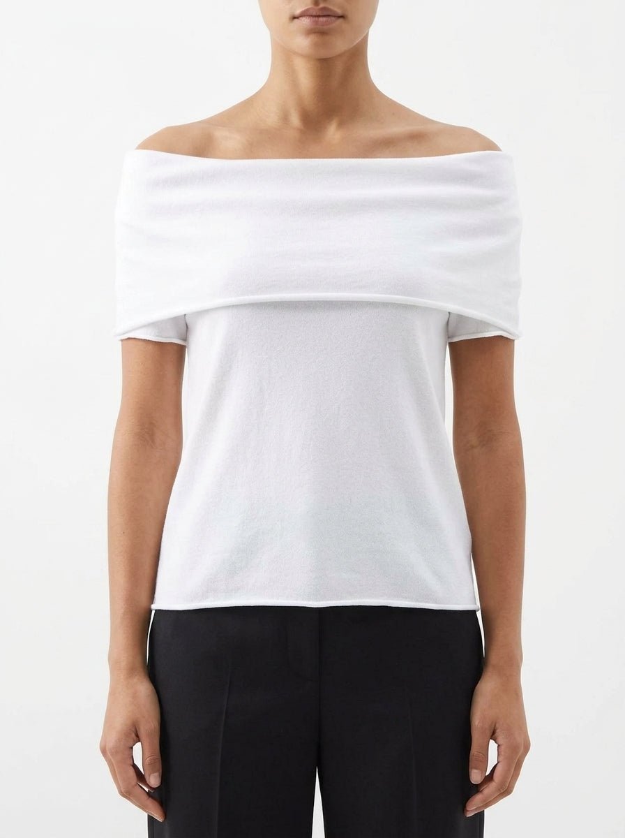 Conti Light Knit Top with Bare Shoulders