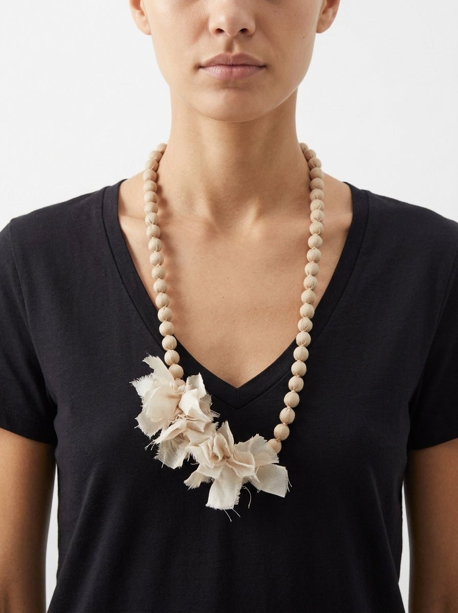 Collana Il Baco Da Seta Sfere di seta Doan Flower Nude