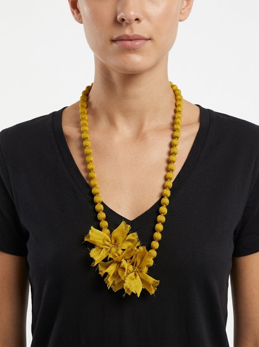 Collana Il Baco Da Seta Palline di seta Doan Green Floweruse
