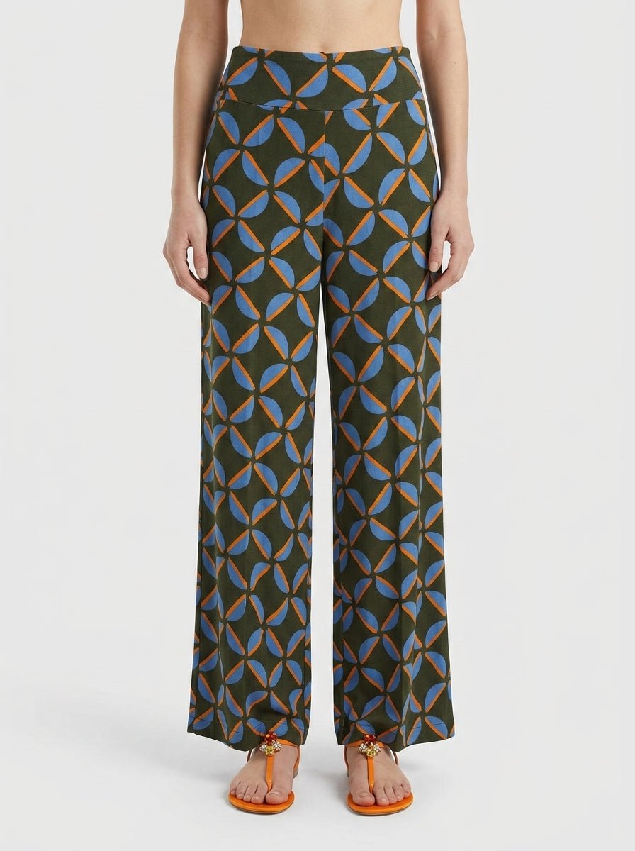 Pantaloni Niu stampati kaki