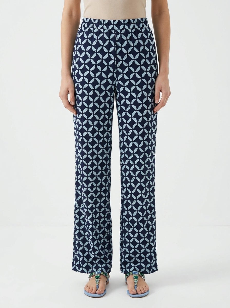 Pantalon Niu Estampado Azules