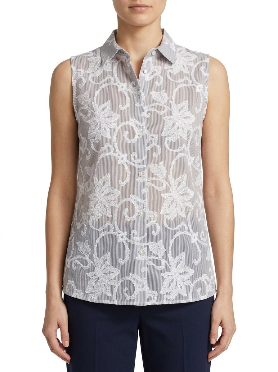 Top Whyci Milano Embroidered Shirt Collar
