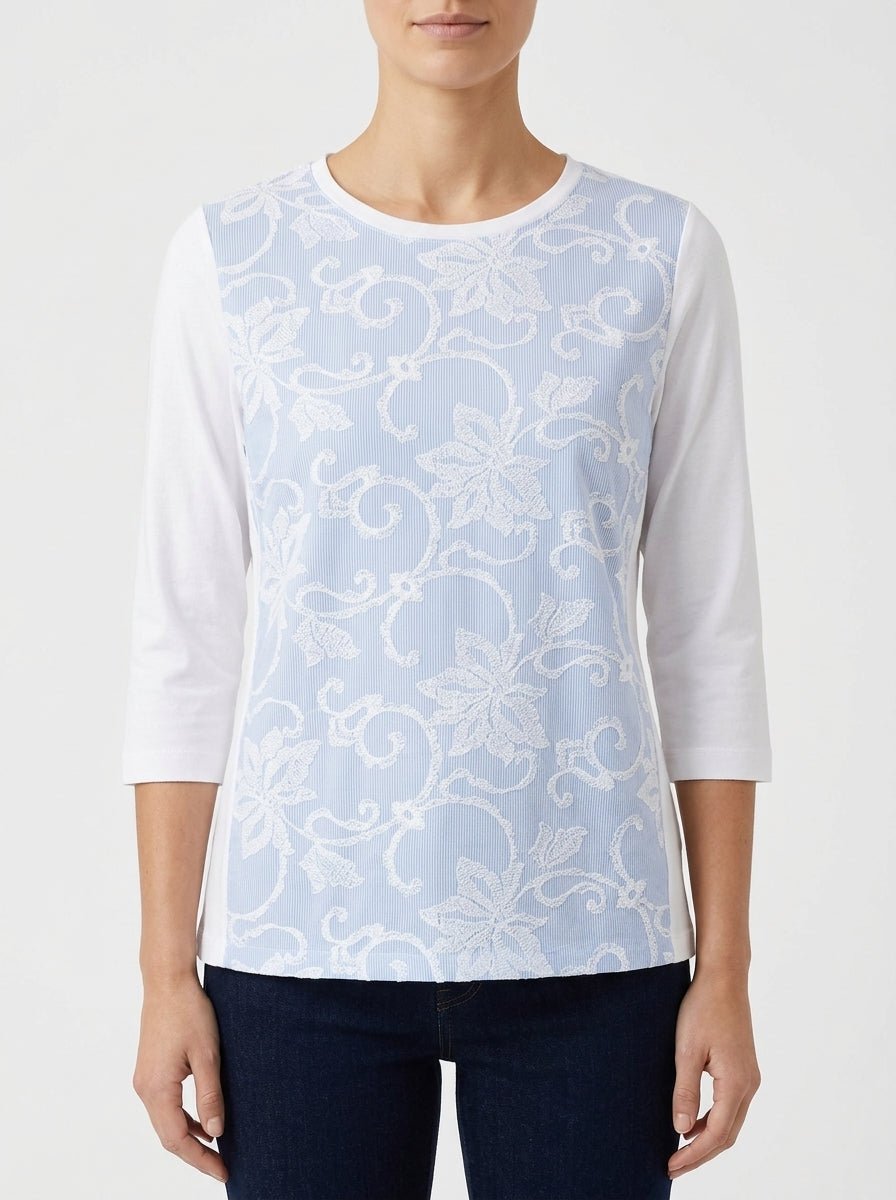 Whyci Milano Striped Embroidered T-shirt