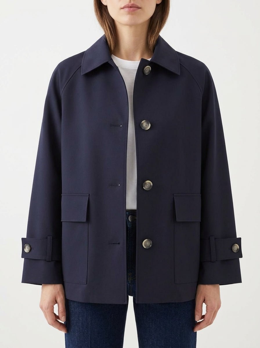 Harris Wharf London Raglan Scuba Jacket Navy