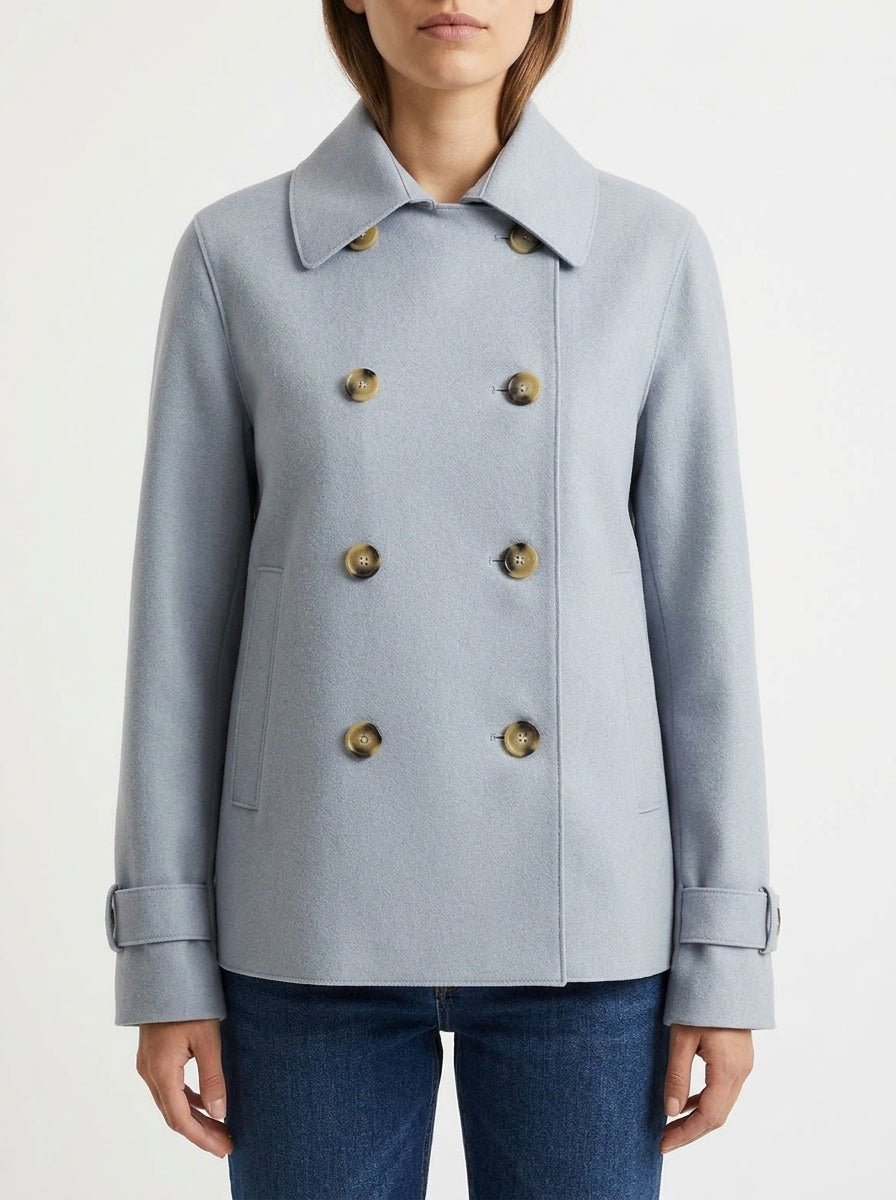 Parka Harris Wharf London Cropped Trench Azul Claro