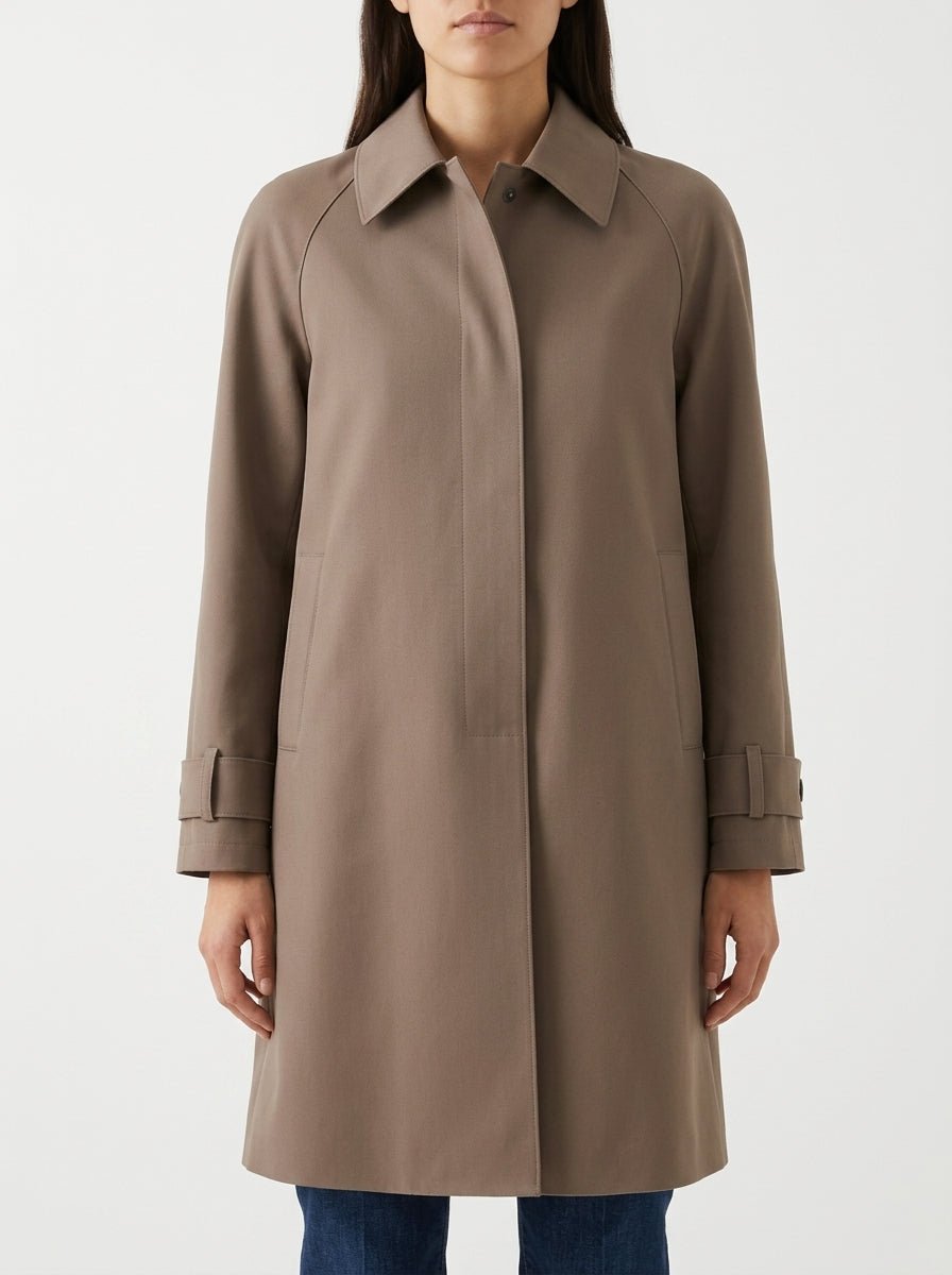 Harris Wharf London Mac Caot Scuba Tobacco Coat