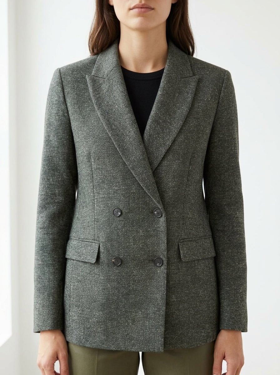 Blazer doppiopetto in tweed Goodmatch Verde