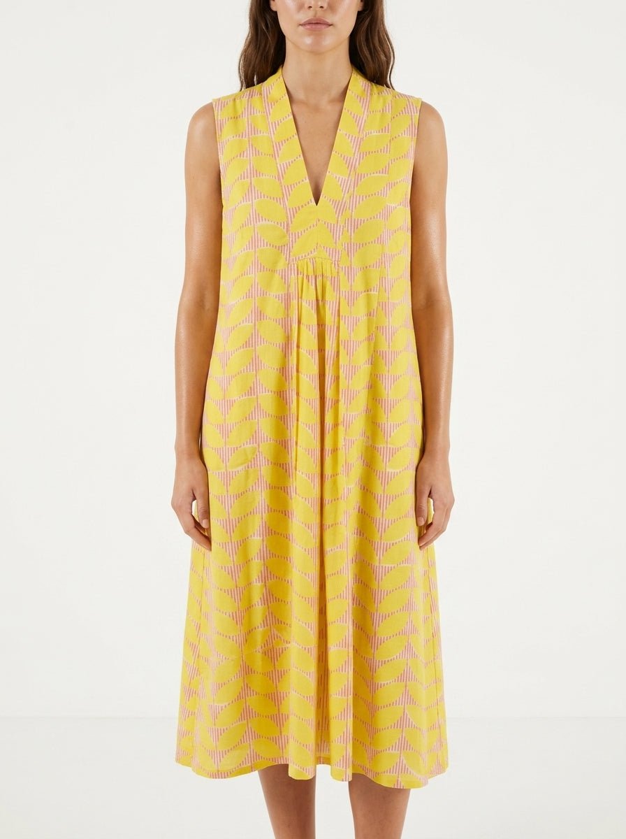 Zen Ethic Miana Sl Cap Estel Yellow Dress