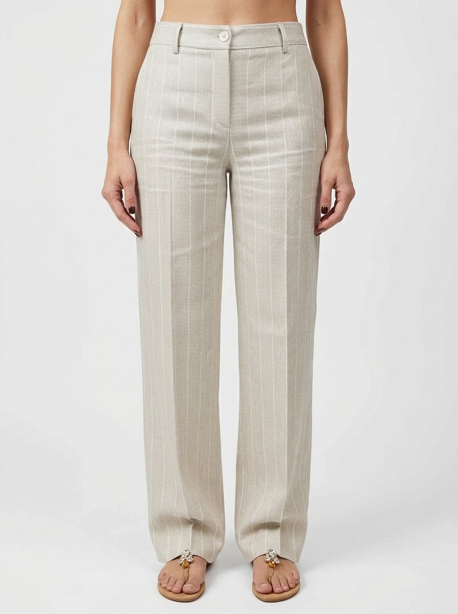 Pantaloni Spinati A Righe Agoefil