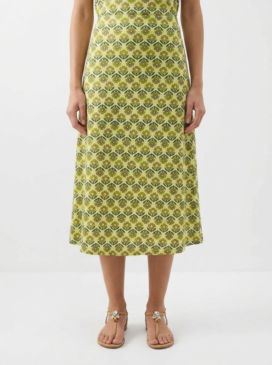 Monika Varga Green Daisies Skirt