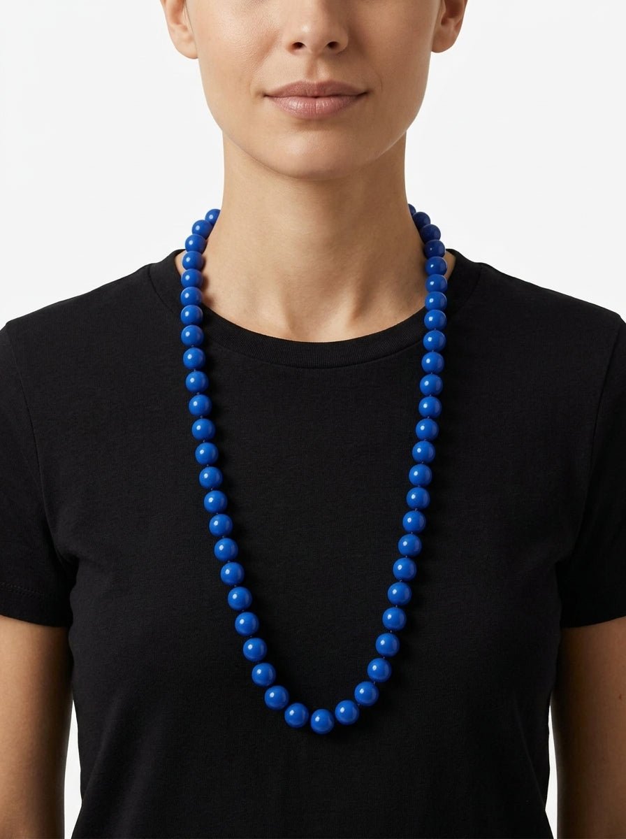 Collar Fabrizio Marcantelli Bolitas Mediano Azul