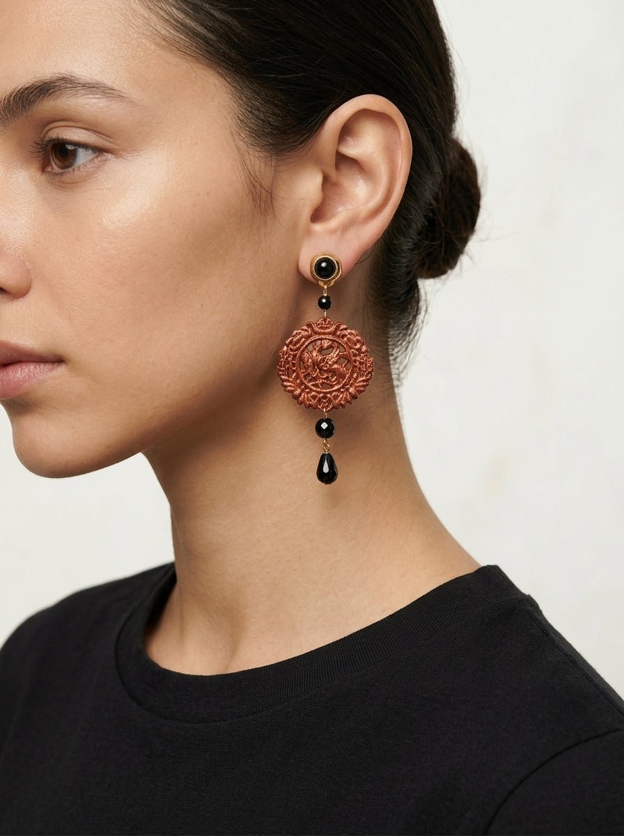 Pendientes Fabrizio Marcantelli Mandala Pequeño Marrón