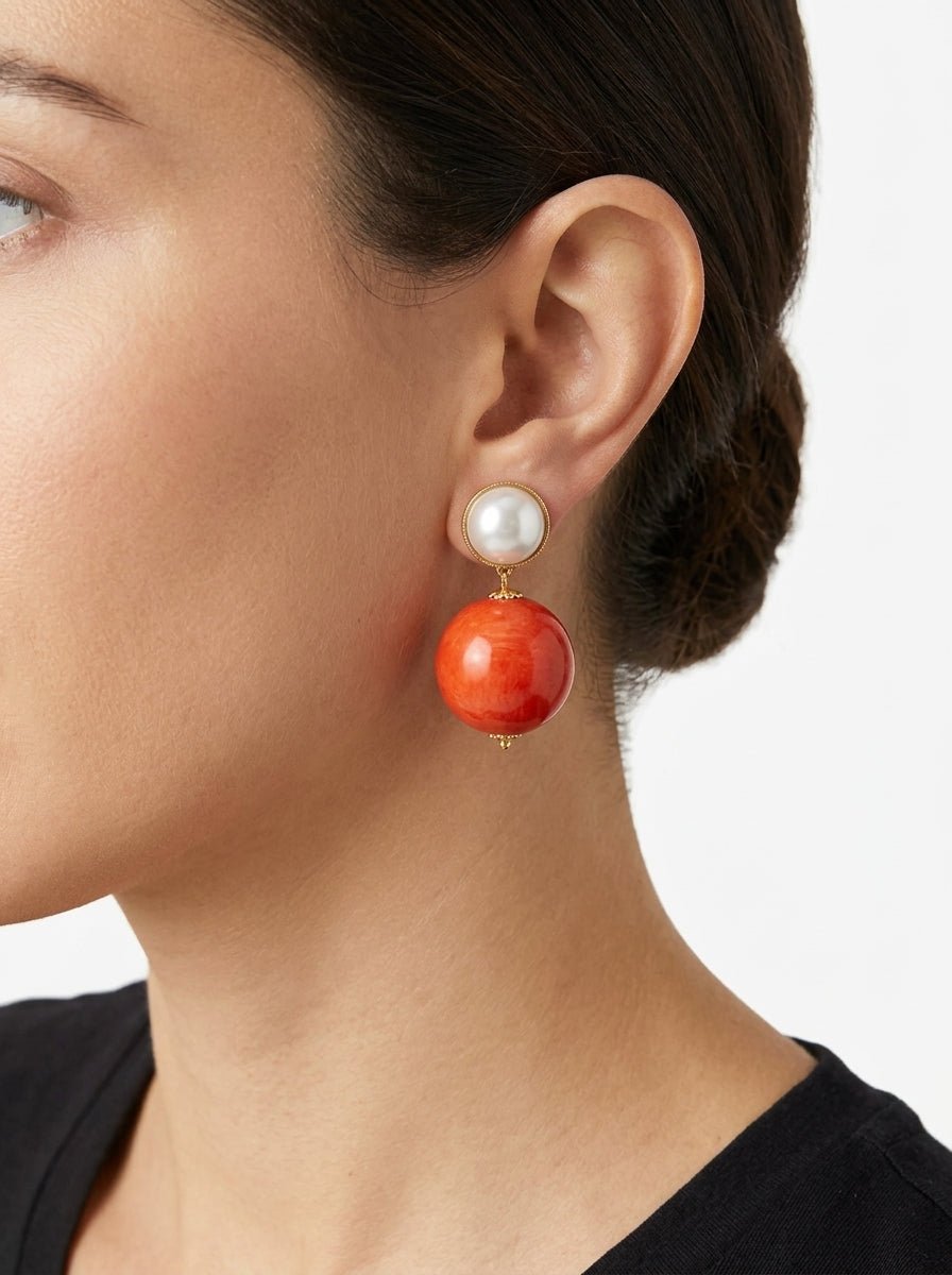 Pendientes Fabrizio Marcantelli Bola Coral P